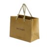 Custom Printed Gold Paper Carrier Bags with Twisted Handle, Decorative Metallic Gold Cardboard Gift Bags