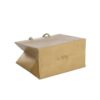 Custom Printed Gold Paper Carrier Bags with Twisted Handle, Decorative Metallic Gold Cardboard Gift Bags