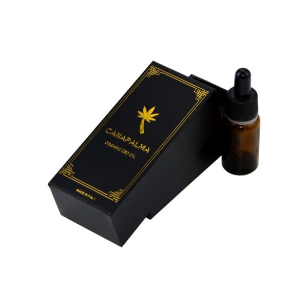 Custom Printed Rigid Setup Lid and Base Gift Box for 30ml CBD Hemp Oil Packaging with Gold Hot Foil Stamping Logo