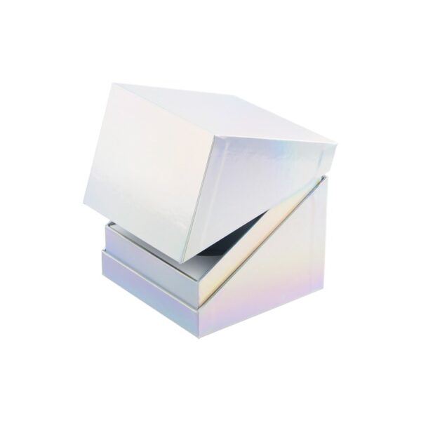 Customized Luxury Rainbow Holographic Candle Jar Bottle Box Packaging Candle Gift Boxes with EVA Insert
