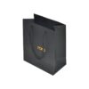Customized Matte Black Cardboard Gift Bags for Retail Shopping with Rope Handle and Gold Hot Foil Stamping Logo