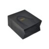 Customized Matte Black Cardboard Gift Bags for Retail Shopping with Rope Handle and Gold Hot Foil Stamping Logo