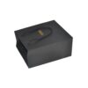 Customized Matte Black Cardboard Gift Bags for Retail Shopping with Rope Handle and Gold Hot Foil Stamping Logo