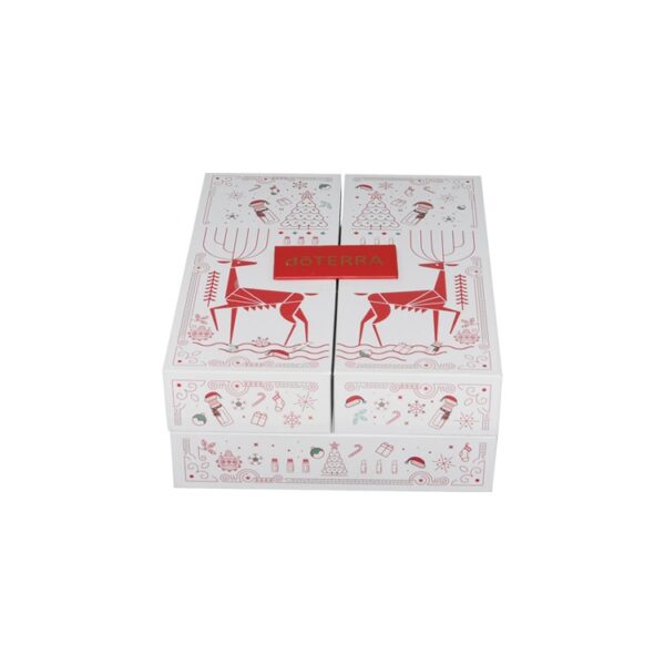 Customized Printing Double Side Open Cardboard Gift Box in Christmas Theme for CBD Essential Oil Packaging