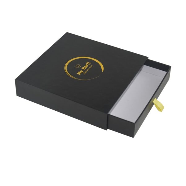Customized Rigid Cardboard Paper Slide Sliding Drawer Boxes Packaging with Gold Hot Foil Stamping Logo