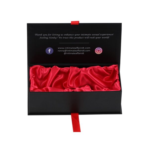 Customized Rigid Gift Box for Sex Toy Packaging, Luxury Women Lingerie Clamshell Gift Boxes with Satin Holder