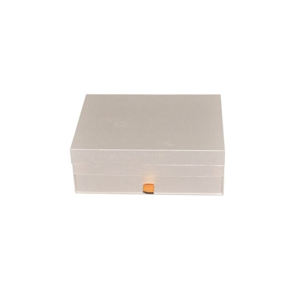 Double Layer Paper Gift Boxes, Custom Pearl Paper Gift Packaging Box for Preserved Flower with Silk Ribbon