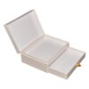 Double Layer Paper Gift Boxes, Custom Pearl Paper Gift Packaging Box for Preserved Flower with Silk Ribbon
