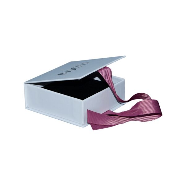 Eco Friendly Flip Top Magnetic Gift Packaging Cardboard Box Storage Jewelry Packaging Box with Velvet Holder