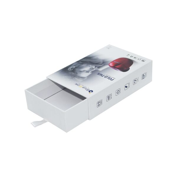 Eco Friendly Slide Pull Out Sleeve Paper Packaging Drawer Sliding Earphone Earbuds Box for Electronic Products