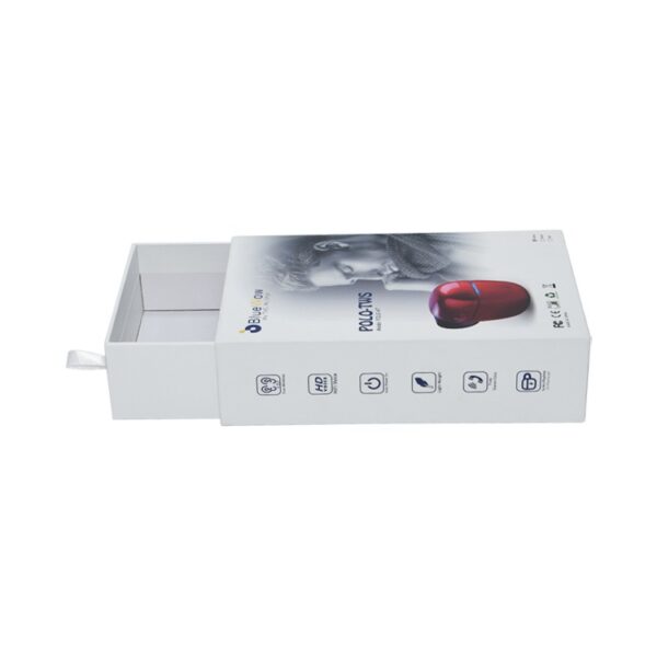 Eco Friendly Slide Pull Out Sleeve Paper Packaging Drawer Sliding Earphone Earbuds Box for Electronic Products