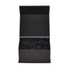 Elegant Matte Black Rigid Magnetic Closure Gift Box with Shredded Tissue Paper Holder for Cosmetics Packaging