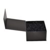 Elegant Matte Black Rigid Magnetic Closure Gift Box with Shredded Tissue Paper Holder for Cosmetics Packaging
