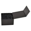 Elegant Matte Black Rigid Magnetic Closure Gift Box with Shredded Tissue Paper Holder for Cosmetics Packaging