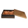 Fancy Paper Luxury Packaging Gift Boxes Lid and Base Gift Boxes for Artisan Tea Packaging with Satin Holder