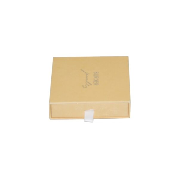 Fancy Paper Sliding Drawer Gift Box with Velvet Tray and Silver Hot Foil Stamping Logo for Jewelry Packaging