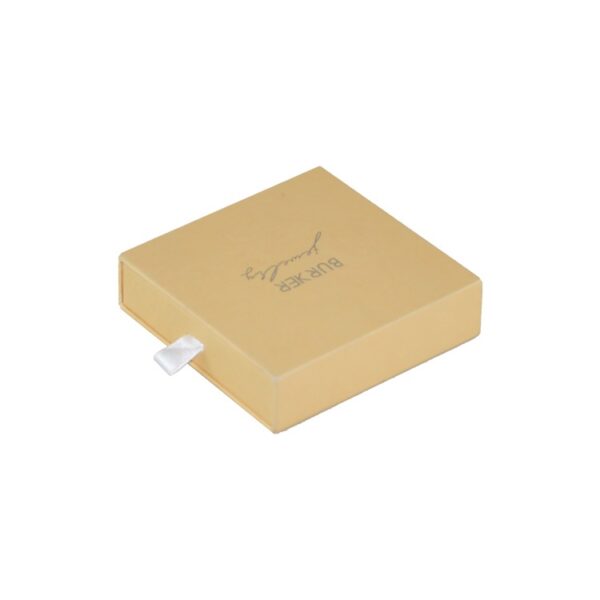 Fancy Paper Sliding Drawer Gift Box with Velvet Tray and Silver Hot Foil Stamping Logo for Jewelry Packaging