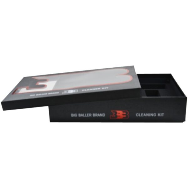 Faux Leather Rigid Gift Boxes, Custom Logo Luxury Black PU Leather Branded Gift Box for Shoe Cleaning Kit