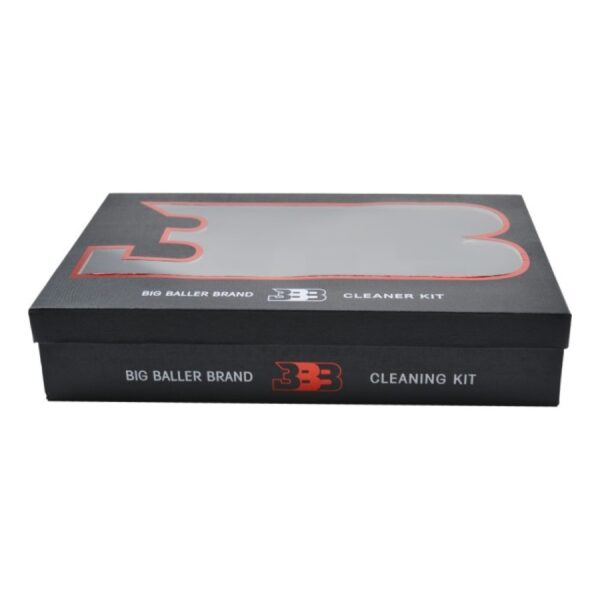 Faux Leather Rigid Gift Boxes, Custom Logo Luxury Black PU Leather Branded Gift Box for Shoe Cleaning Kit