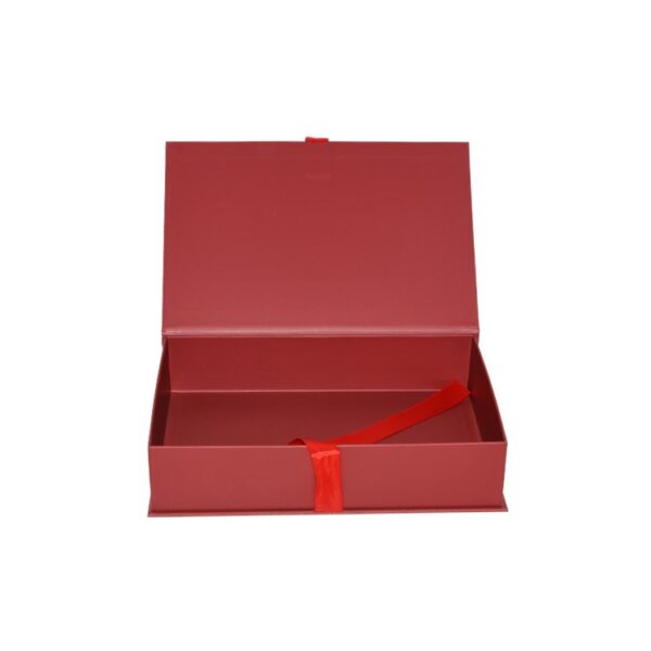 Flip Top Gift Box, Gift Box with Magnetic Closure, Magnetic Gift Box with Silk Ribbon and Hot Foil Stamping Logo
