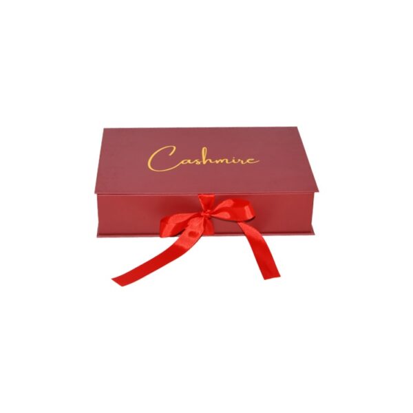 Flip Top Gift Box, Gift Box with Magnetic Closure, Magnetic Gift Box with Silk Ribbon and Hot Foil Stamping Logo