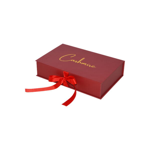 Flip Top Gift Box, Gift Box with Magnetic Closure, Magnetic Gift Box with Silk Ribbon and Hot Foil Stamping Logo
