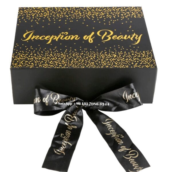 Folding Custom Magnetic Makeup Packaging Boxes with Ribbon