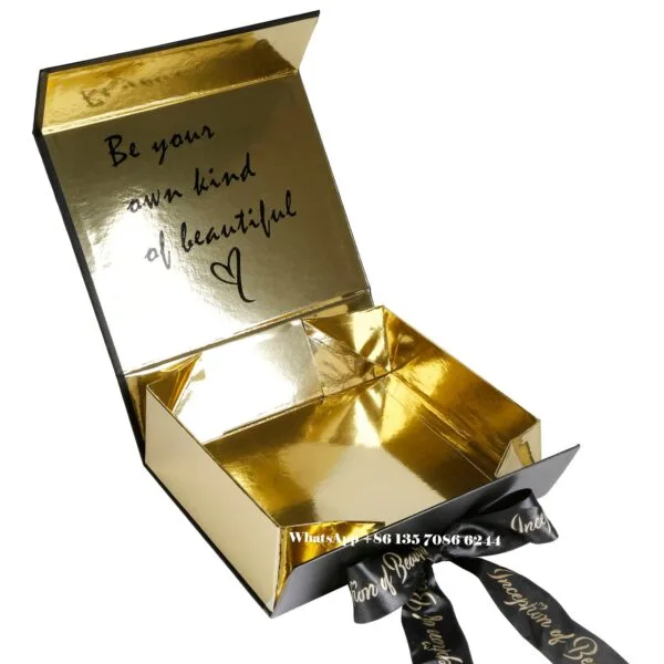 Folding Custom Magnetic Makeup Packaging Boxes with Ribbon Folding Custom Magnetic Makeup Packaging Boxes with Ribbon