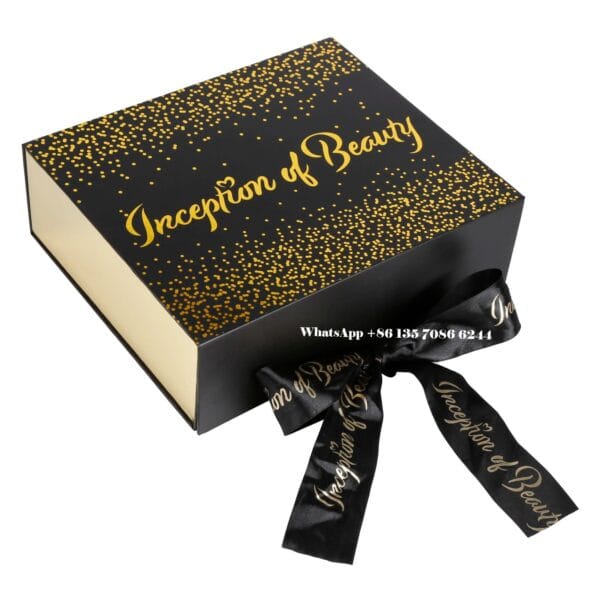 Folding Custom Magnetic Makeup Packaging Boxes with Ribbon