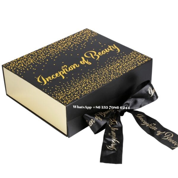 Folding Custom Magnetic Makeup Packaging Boxes with Ribbon
