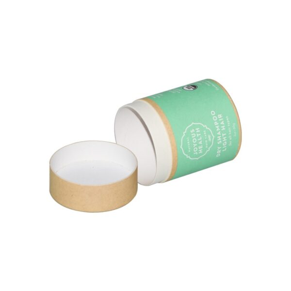 Boîte cylindrique ronde biodégradable en papier kraft recyclé de qualité alimentaire pour shampoing pour enfants