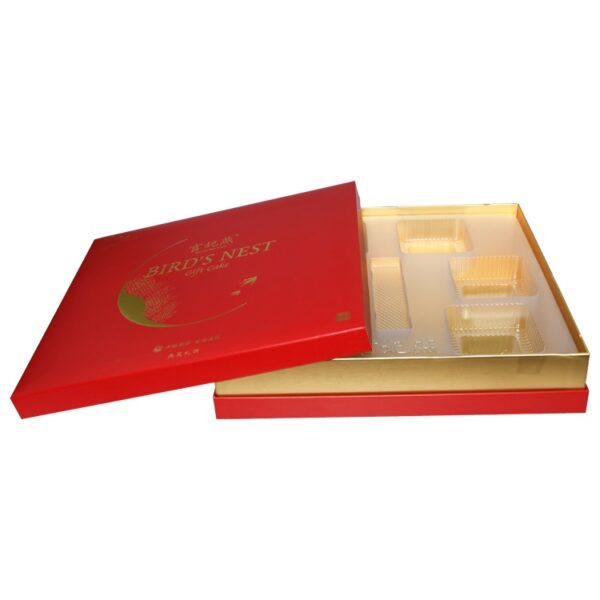 High End Gift Packaging Box for Malaysia Bird Nest with Plastic Holder and Gold Hot Foil Stamping Logo