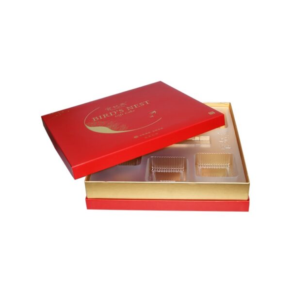High End Gift Packaging Box for Malaysia Bird Nest with Plastic Holder and Gold Hot Foil Stamping Logo