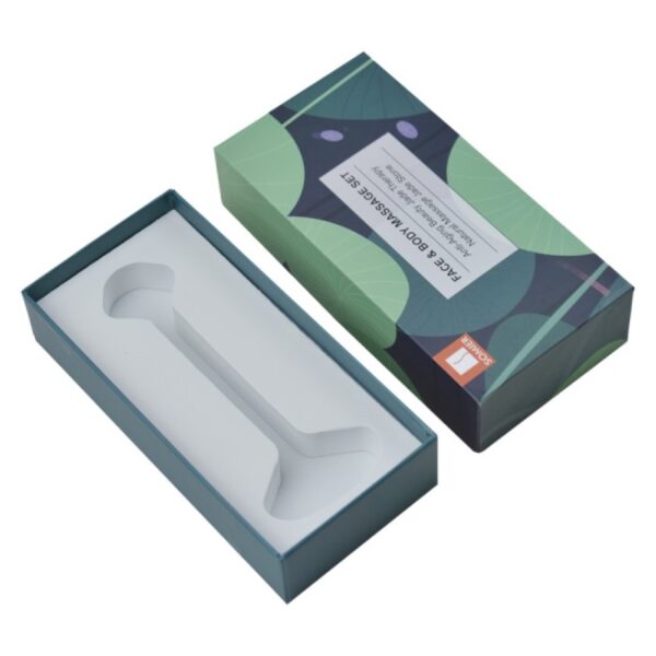 High End Luxury Custom Lid and Base Jade Roller Gift Packaging Paper Box with EVA Holder and Matte Lamination