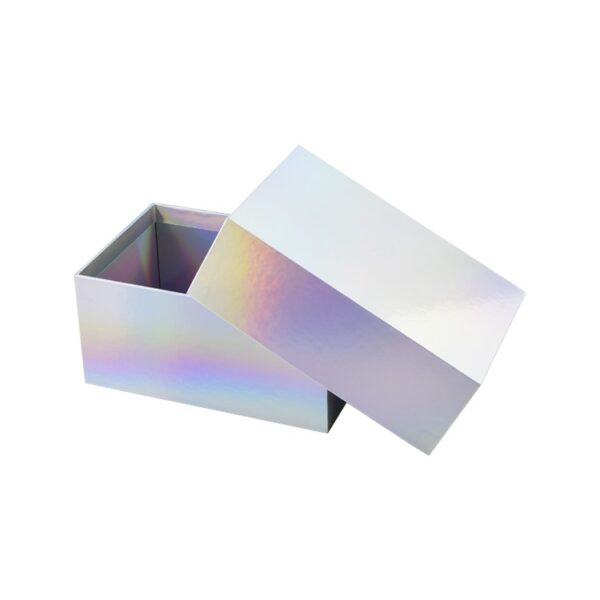 High Quality Custom Printing Holographic Box China Holographic Shiny Effect Lid and Base Gift Box Packaging
