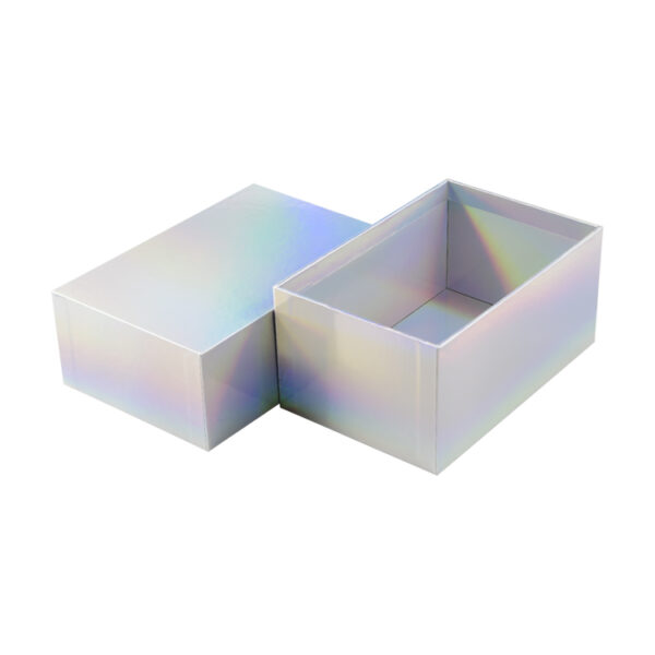 High Quality Custom Printing Holographic Box China Holographic Shiny Effect Lid and Base Gift Box Packaging
