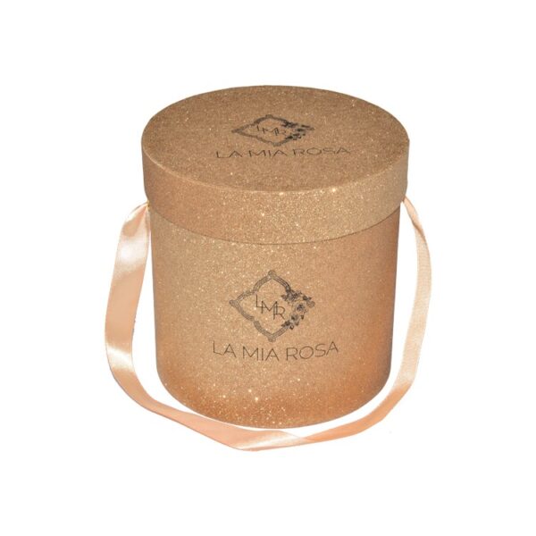 High Quality Glitter Paper Cylinder Box, Single Rose Flower Box, Glitter Paper Round Box with Customize Logo