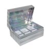 Holographic Clamshell Cardboard Gift Box, Iridescent Packaging Box with Foam Holder and Embossed Logo