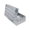 Holographic Clamshell Cardboard Gift Box, Iridescent Packaging Box with Foam Holder and Embossed Logo