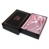 Lid and Base Gift Box with Satin Holder and Rose Gold Hot Foil Stamping Logo for Lingerie Packaging