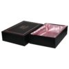 Lid and Base Gift Box with Satin Holder and Rose Gold Hot Foil Stamping Logo for Lingerie Packaging