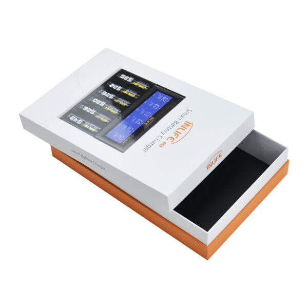 Lid and Base Giftt Boxes with Neck, Top Quality Shoulder Lid and Base Rigid Box for Smart Charger Packaging