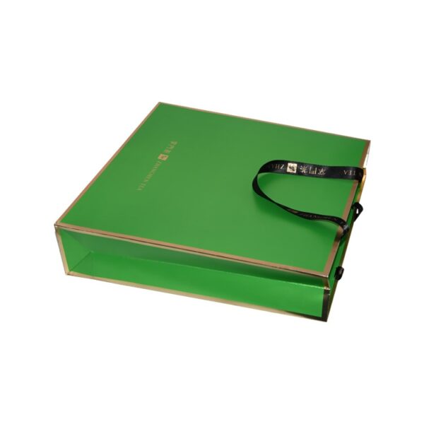 Luxury Cardboard Gift Bags Paper Shopping Bags Wholesale with Silk Handle and Gold Hot Foil Stamping Logo
