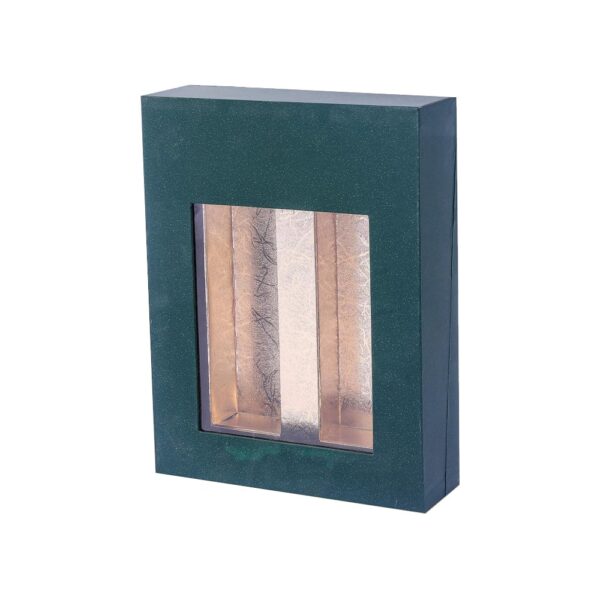 Luxury Customized Rigid Cardboard Gift Box for Perfume Packaging with Transparent Window in Foiling Paper