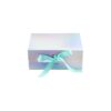 Luxury Handmade Holographic Collapsible Magnetic Gift Box Rainbow A5 Deep Gift Boxes with Silk Ribbon