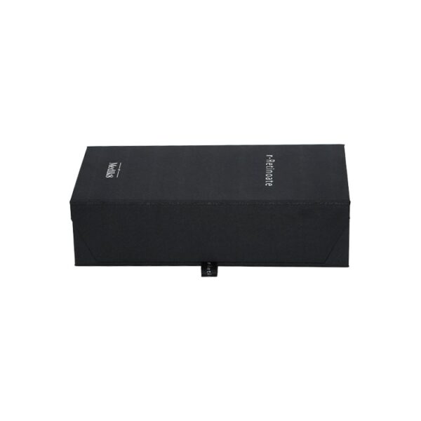 Luxury Matte Lamination Book Shaped Rigid Paper Flap Custom Printed Magnetic Closure Gift Black Magnet Box