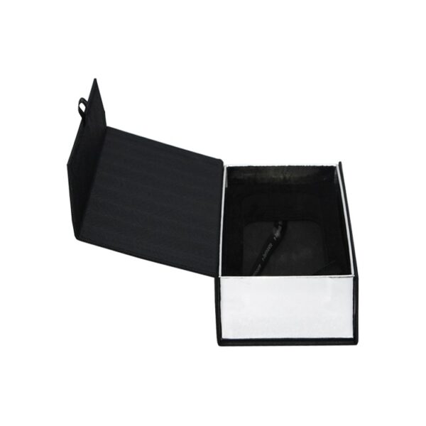 Luxury Matte Lamination Book Shaped Rigid Paper Flap Custom Printed Magnetic Closure Gift Black Magnet Box