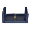 Luxury Navy Blue Color Double Doors Open Cardboard Packaging Gift Box With Full Gold Hot Foil Stamping