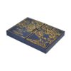 Luxury Navy Blue Color Double Doors Open Cardboard Packaging Gift Box With Full Gold Hot Foil Stamping