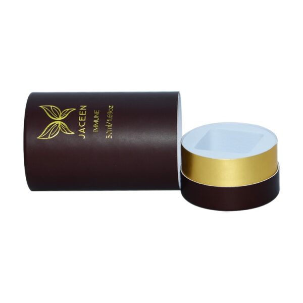 Luxury Paper Tube Cylindrical Packaging Boxes for Herb Hemp Packaging with Gold Hot Foil Stamping Logo